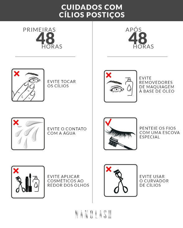 Cílios postiços - por que eles precisam de cuidados